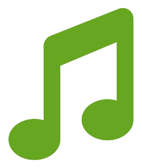 Green music note symbol